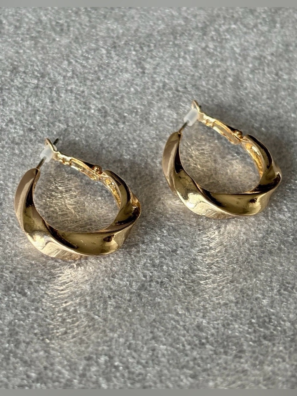Gold Tone Twisted Hoop Earrings - Women Jewelry